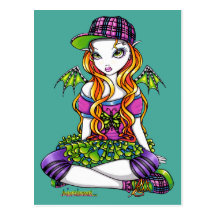 "Micky" Punky Rainbow Fairy Art Postcard
