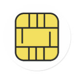 microchip credit card round stickers