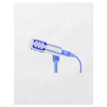 Microphone Blue and White Side View Graphic Flyer