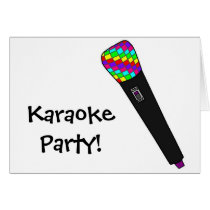 microphone disco greeting cards