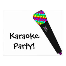microphone disco post cards