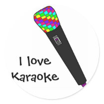 microphone disco sticker