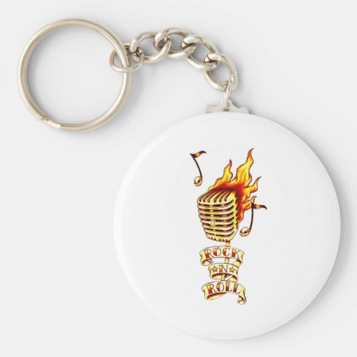 Microphone on fire keychain