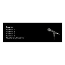 microphone round black skinny business card