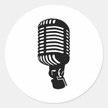 Microphone Round Stickers
