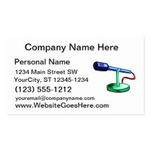 Microphone Small Stand Blue and Green Graphic Business Card Templates
