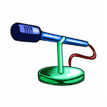 Microphone Small Stand Blue and Green Graphic Photo Cutouts