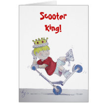 Microscooter cartoon stunt scooter rider cards