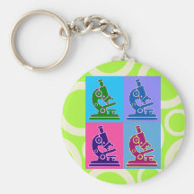 Microscope Pop Art Keychains