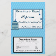 Microwave Popcorn Wrapper Birdcage/blue Stripes ca Full Color Flyer