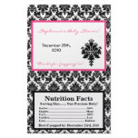 Microwave Popcorn Wrapper Hot Pink Black Damask