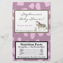 Microwave Popcorn Wrapper Jacana Girl Jungle  Zoo Flyer Design