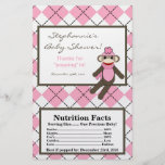 Microwave Popcorn Wrapper Pink Argyle Sock Monkey Personalized Flyer