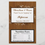 Microwave Popcorn Wrapper Wooden Plank Floral Wedd Flyers