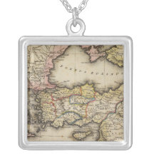 Middle East Atlas Map Personalised Necklace