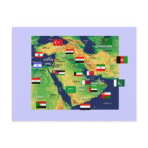 Middle-East map Postcard