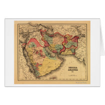 Middle East "Persia Arabia"Panoramic Map Greeting Card