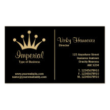 Middle Rule (Crown) - Black (Gold) Business Card Templates