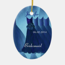 MIDNIGHT BLUE Bridesmaid Thank You Wedding Ornaments