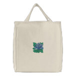 Midnight Blue Rose Embroidered Bag