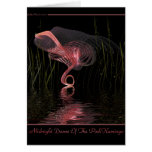 Midnight Dance Of The Pink Flamingo Greeting Card