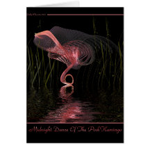 Midnight Dance Of The Pink Flamingo Greeting Card