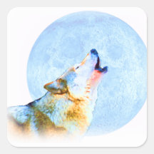 Midnight Howl Moon Art Stickers