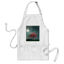 midnight moon pink tree aprons