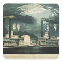 Midnight Race on the Mississippi, 1875 Stickers