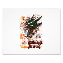 midnight rising olive affected design photo print
