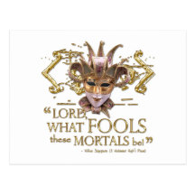 Midsummer Night's Dream Quote (Gold Version) Post Card