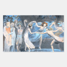 Midsummer Night's Dream, William Blake Rectangle Sticker