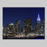 Midtown Manhattan skyline at Night Lights, NYC postcards