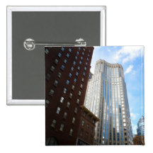Midtown Skyscraper Reflection, New York City Button