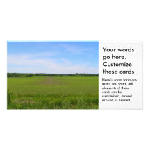 Midwest farmland blue skies crops in field photo photo card