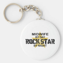 Midwife Rock Star by Night Keychain