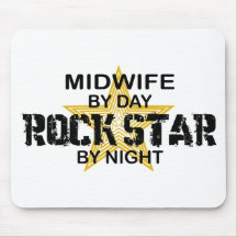 Midwife Rock Star by Night Mousemat