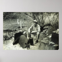 Migrant at campfire - 1939. print