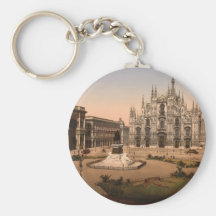 Milan Cathedral and Piazza, Lombardy, Italy Key Chain