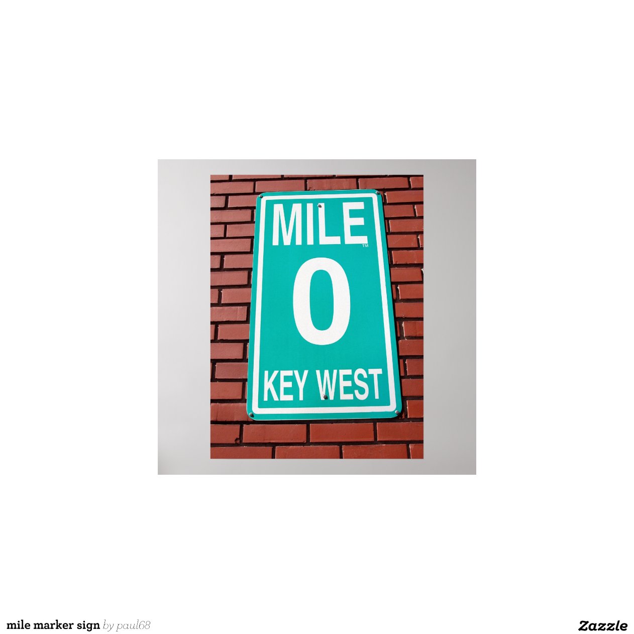 mile marker sign print | Zazzle