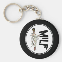 MILF Retro Mummy Pinup Girl Key Chain