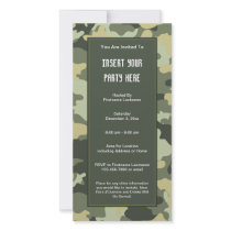 Military Camouflage Party  Invitation Personalized Photo Card