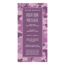 Military Camouflage Party  Invitation Customized Photo Card