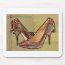 Military Camouflage Stilettos with Tassels Mouse Mat