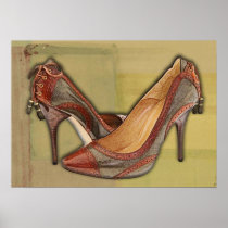 Military Camouflage Stilettos with Tassels Poster