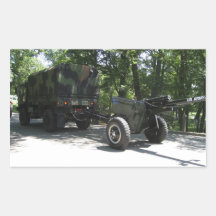 Military Cannon Rectangle Stickers