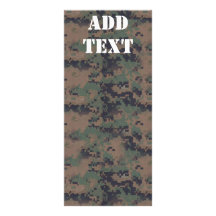 Military Digital Woodland Background Full Color Rack Card