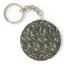 Military Forest Camouflage Background Keychains
