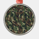 Military Forest Camouflage Background Christmas Tree Ornament