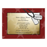 Military Going Away Party Gold and Red Invites